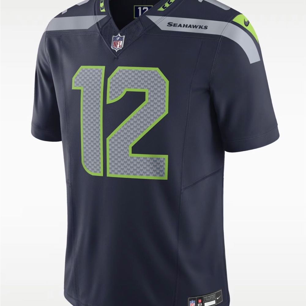 Men's Nike 12s College Navy Seahawks Jersey